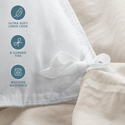 Microfiber Duvet Cover Set - Ultra Soft Washed Microfiber - Twin/Twin Extra Long - Linen-Like Look - Easy Care - Breathable Fabric - Our Softest Duvet Cover Set (Twin/Twin XL, Fog)