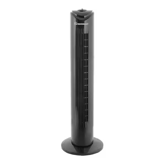 32 In. Oscillating Tower Fan in Black
